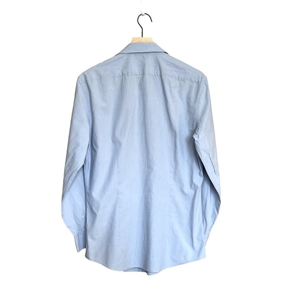 DKNY Men’s Slim Fit Micro Stripe Button Down Shirt. Blue Size 15 32-33 #1137 - Picture 3 of 4